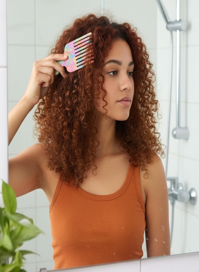 Thrymme 2 Pcs Hair Picks for Women, Wide Tooth Comb for Curls, Curly Hair Pick Comb Smooth Detangling & Lifting Styling Tool for Thick Long Hairs, Volumizing & Reduces Knots, Colorful - Image 5